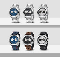 PAGANI DESIGN 2024 Retro Luxury Men's Watches Sports Chronograph VK63 Quartz Watch For Men AR Sapphire Waterproof Leather Clock