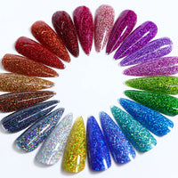 50g 0.2mm Holographics Nail Glitter Powders Shiny Laser Chrome Nail Glitter Dust Sequins Flakes Decoration DIY Reflective Nail