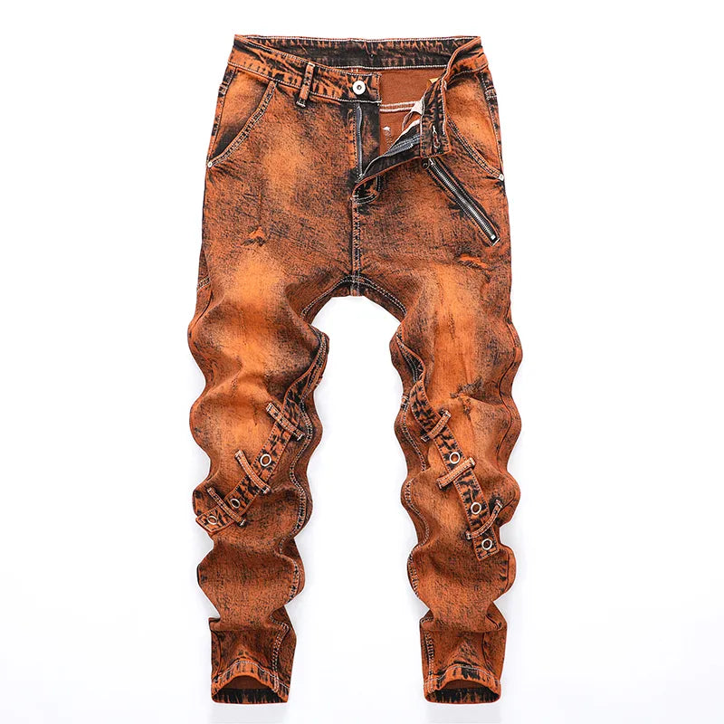 Men Jeans Streetwear Ripped Denim Pants Trend Brand Trousers For Men Casual Solid Biker Destroyed Hole Slim Fit High Quality