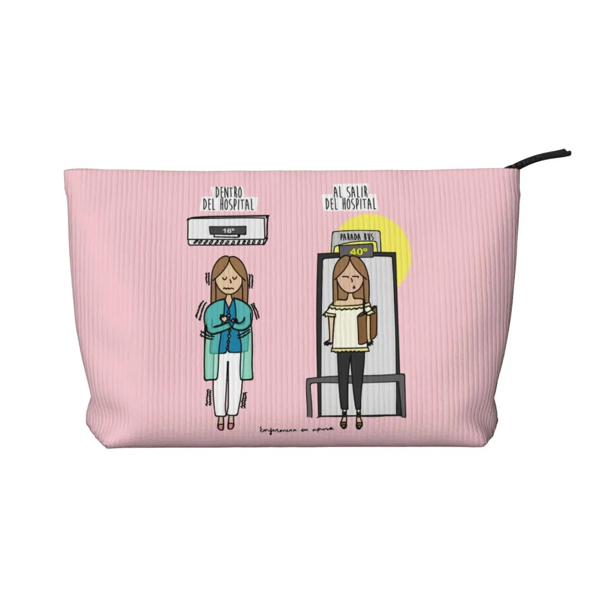 Custom Cartoon Doctor Nurse Enfermera En Apuros Toiletry Bag Women Cosmetic Makeup Organizer Lady Beauty Storage Dopp Kit Box