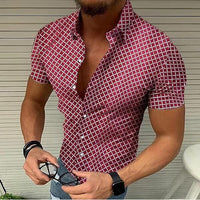 2022 Summer New Mens Vintage Plaid Shirt Fashion Casual Luxury Shirt