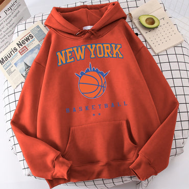 Male Casual Fashion Hoodies Cool Print Hip Hop Sweatshirt New York Basketball Funny Hooded Fleece Men&#39;s Soft Harajuku Pullover