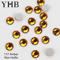 YHB 101-133Cold Fixation Crystal Cristales Flatback Silver Back Non Hotfix Rhinestones For Bags Shoes Garment Phone DIY Nail Art