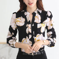 Fashion Women Tops Ladies Top V-Neck Slim Chiffon Blouse Women's Clothing 2023 Office Work Wear Women Shirt Plus Size Blusa 882G