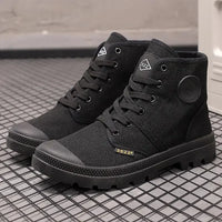Boots for Men Ankle Retro Canvas Booties Man Shoes Short Barrel Hot Selling Vintage Non Slip Footwear Offers Cheap Fashion New