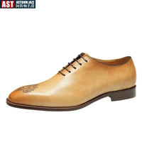 Luxury Italian Mens Dress Shoes Genuine Cow Leather Handmade Brand Quality New Elegant Wedding Social Business Oxfords Shoes Man