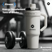 1pc Stainless Steel Ice Tumbler 1200ml Insulated Cup With Handle & Straw Keeps Cold For 24 Hrs Car Insulation Cup Coffee Water