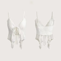 Summer Y2k Clothes Sexy Crop Tops Women's Corset Lace Bandage T-shirt Camisole Woman Sling Tank Top Fashion Sleeveless Waistcoat