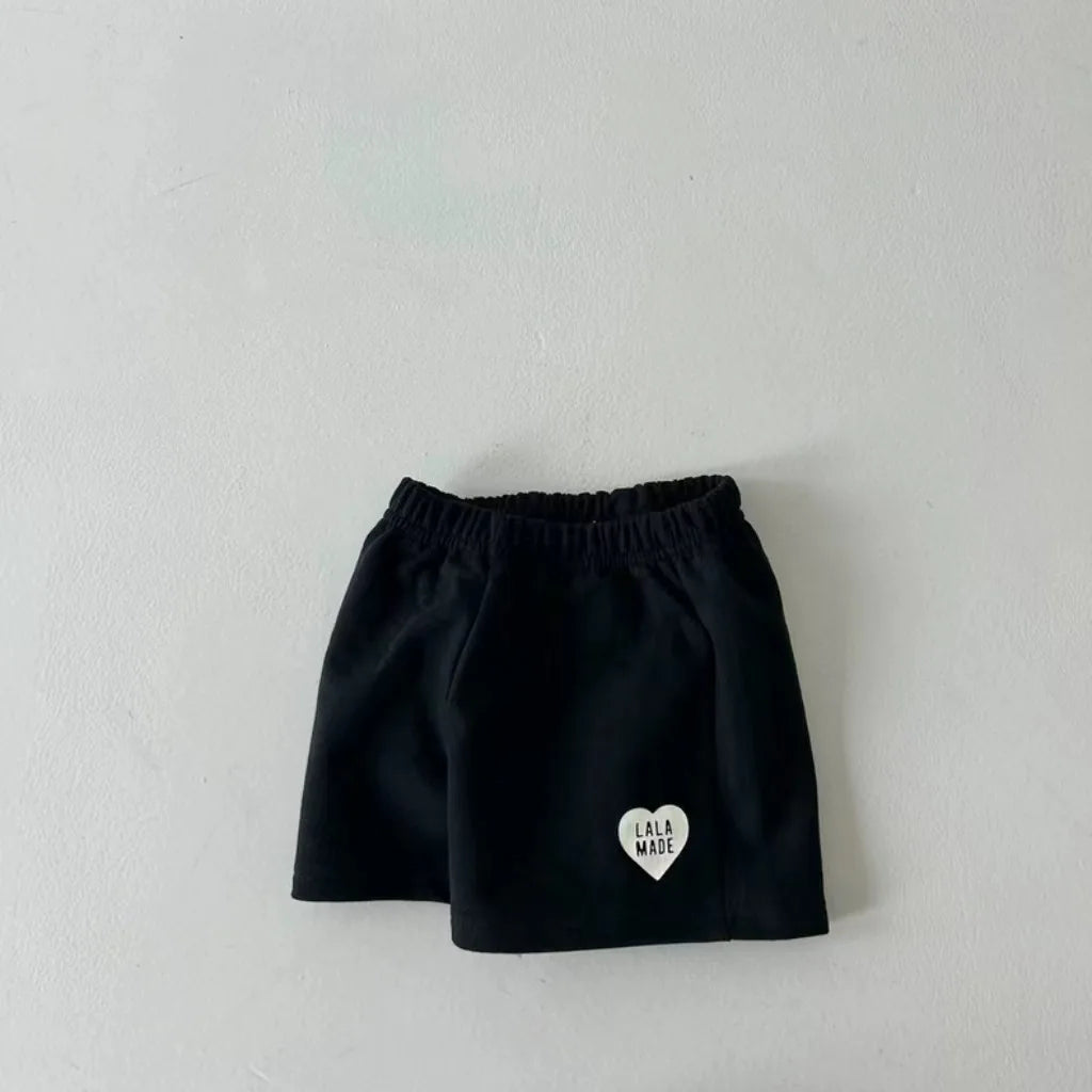 K2423 New summer boys and girls baby thin cotton elastic waist love letters casual minimalist shorts