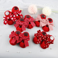 Cute Infant Headband Socks Combo - Breathable Bow Headband & Grip Socks for Baby (1 Set)