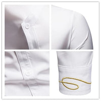 Men's Irregular Oblique Button Up Dress Shirts Streetwear Luxury Elegant Embroidery Business Shirt Chemise Homme Mens Blouses