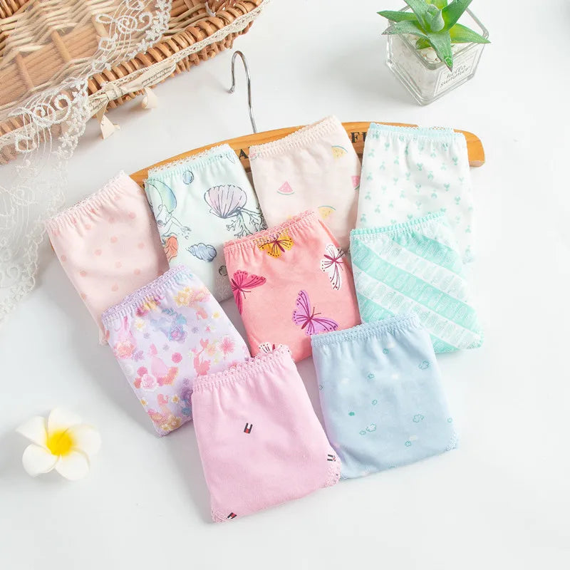 6PCS/Lot Kids Underwear Baby Girls Panties Cotton Floral Print Toddlers Shorts Briefs Cute Kid Panties Children's Underpants