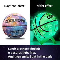 Glow In Night Glow Basketball Size 5 Size 6 Size 7 Children Adult Student PU Soft Leather Outdoor Wear-resistant And Anti-skid