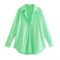 Women Shirt Multicolour Button Up Shirt Women Summer Long Sleeve Top Female Streetwear Oversize Shirts And Blouses