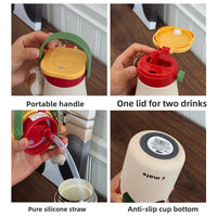 Large Capacity Stainless Steel Straw Cup Ceramic Inner Pot Insulated Cup Coffee Cup Portable Sports New Kettle for Outdoor Use