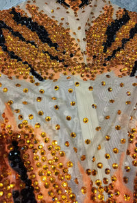 Gold Sequin Sexy Tight Bodysuit Triangle Pants Future Soldier Party Performance Costume for Women's Group Dance Y027