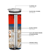 1pcs 20oz Stainless Steel Heat Cold Insulation Straight Water Anytime Bottle, Dual Wall Vacuum Cup, Stains Letter Full Print