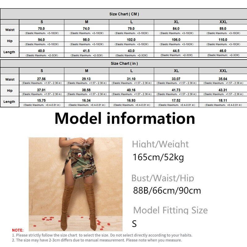 Stigende Sexy High Split Camouflage Mini Skirt Women Army Green Ripped Irregular Skirt Spliced Color Pocket Button Party Skirt