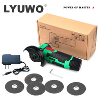 LYUWO Mini Angle Grinder Mini Household Rechargeable Cutting Machine Polishing Machine Electric Hand Grinder Polishing Machine