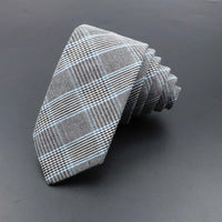 High Quality Plaid Striped Cotton Handmade Tie Men Necktie Narrow Collar Slim Casual Ties Business Party Suit Accessories Gift