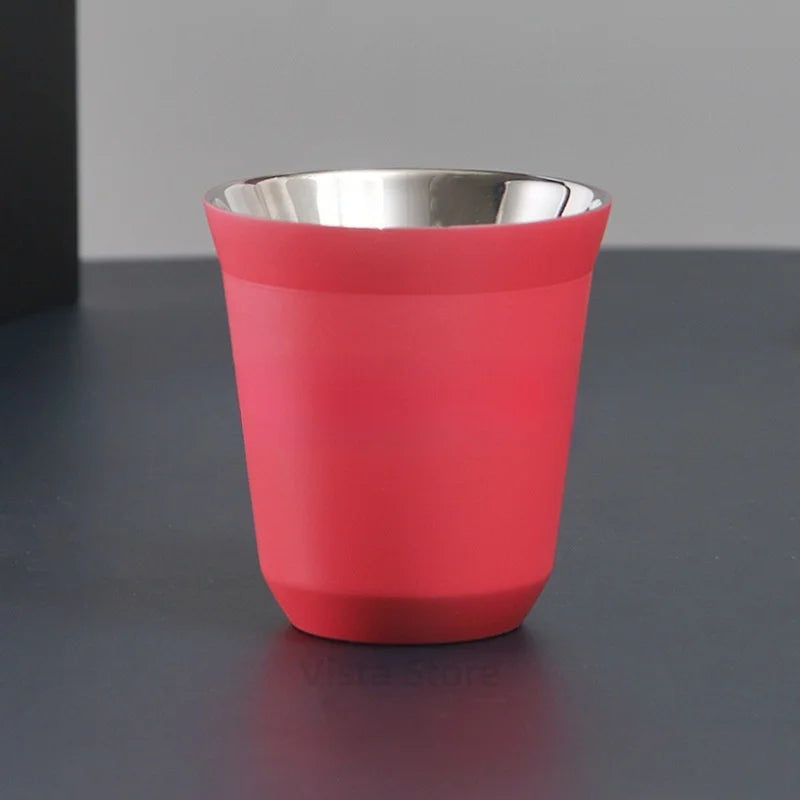 Stainless Steel Espresso Cups Double Wall Insulated Cups Demitasse Cups Coffee Cup For Drinking Coffee, Gift for Him Thermo Cup