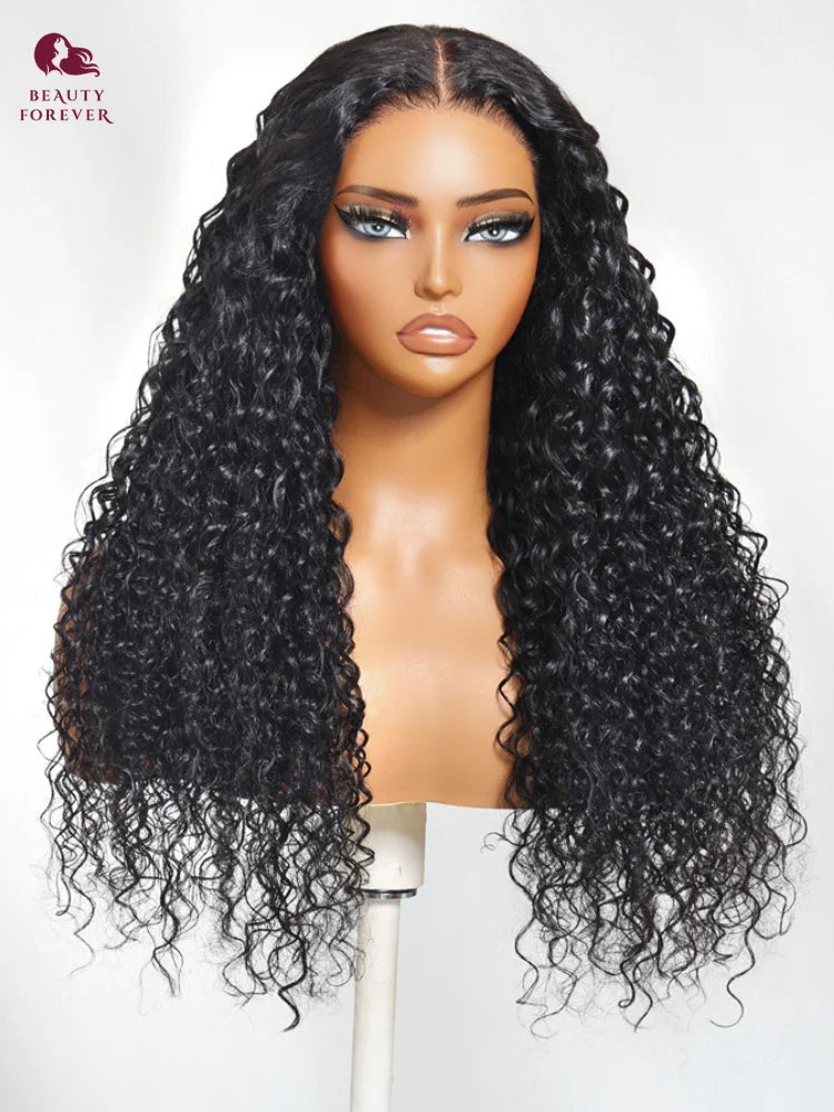 Beautyforever NEW 13x4 Water Curly Human Hair Wig Pre Cut Transparent Lace Ear to Ear Lace Frontal Human Hair Wig Pre Plucked