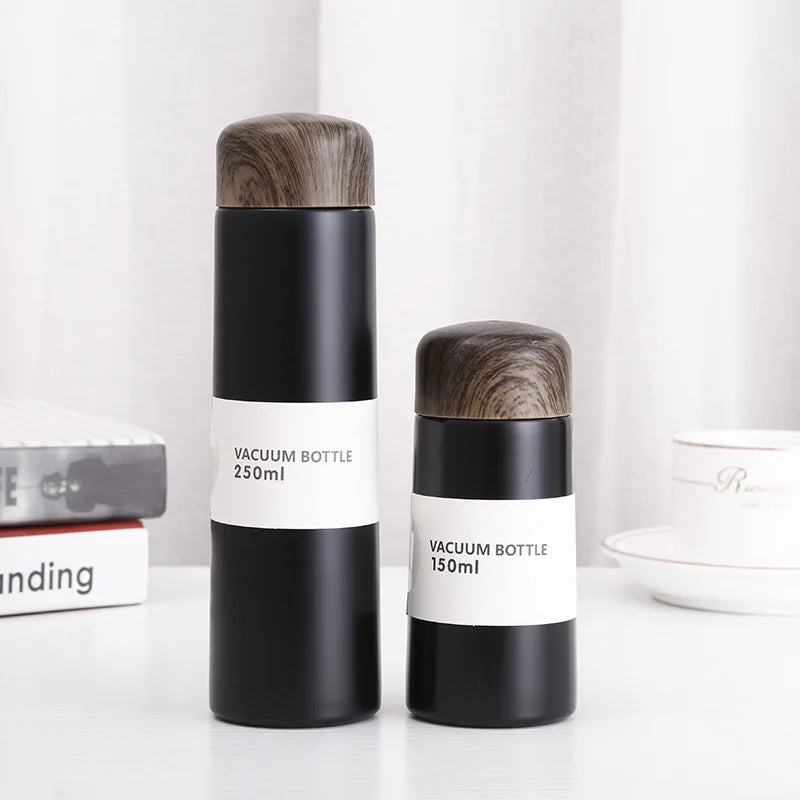 Small Stainless Steel Water Cup Cute Portable Insulation Cup Vacuum Flask Plastic Lids 250ml