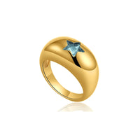 18K Gold Plated Waterproof Multi-color Crystal Chunky Striped Texture Rings Delicate Shiny Square Zircon Wed Ring Punk Jewelry