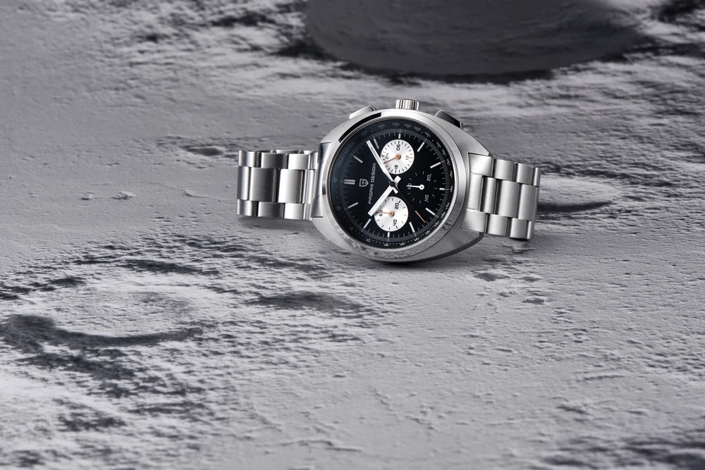 PAGANI DESIGN 2024 Retro Luxury Men's Watches Sports Chronograph VK63 Quartz Watch For Men AR Sapphire Waterproof Leather Clock