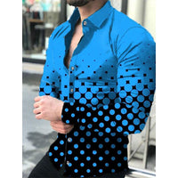 Fashion Luxury Shirts For Men Oversized Casual Shirt Polka Dot Print Long Sleeve Tops Men&#39;s Clothing Club Party Cardigan Blouses