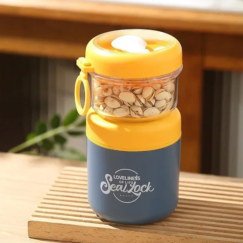 Stainless Steel Soup Cup Breakfast Oat Cups Students Office Workers Portable Milk Fruit Salad Cup Sealed Thermos Container