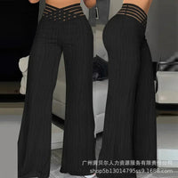 Houndstooth Print High Waist Work Pants Women Plaid Summer Spring Fashion Ankle Length Pants Office Lady