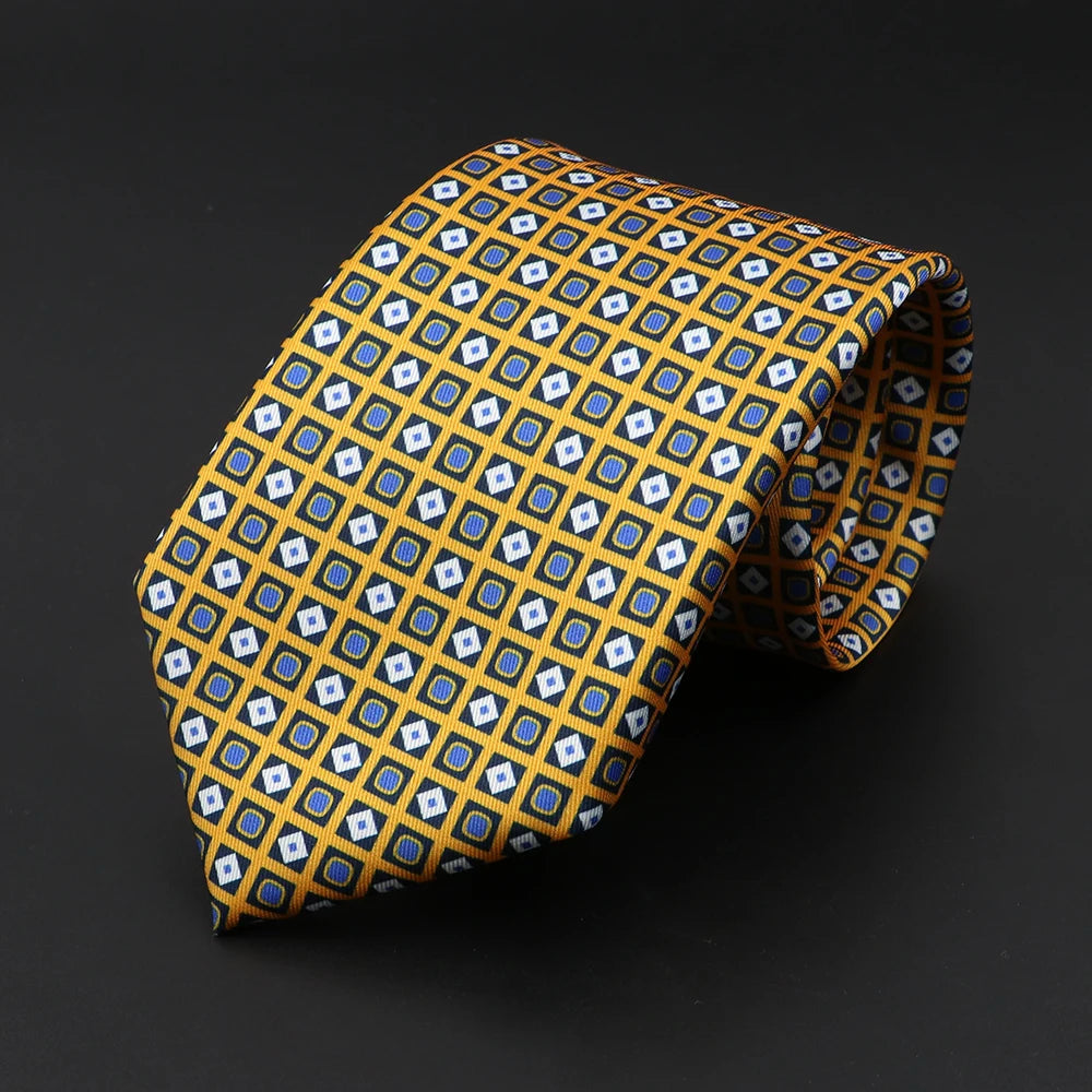 New High Quality Soft Silk Ties 51Colors Fashion 7.5cm Geometric Pattern Necktie For Men Wedding Business Meeting Suit Gravata