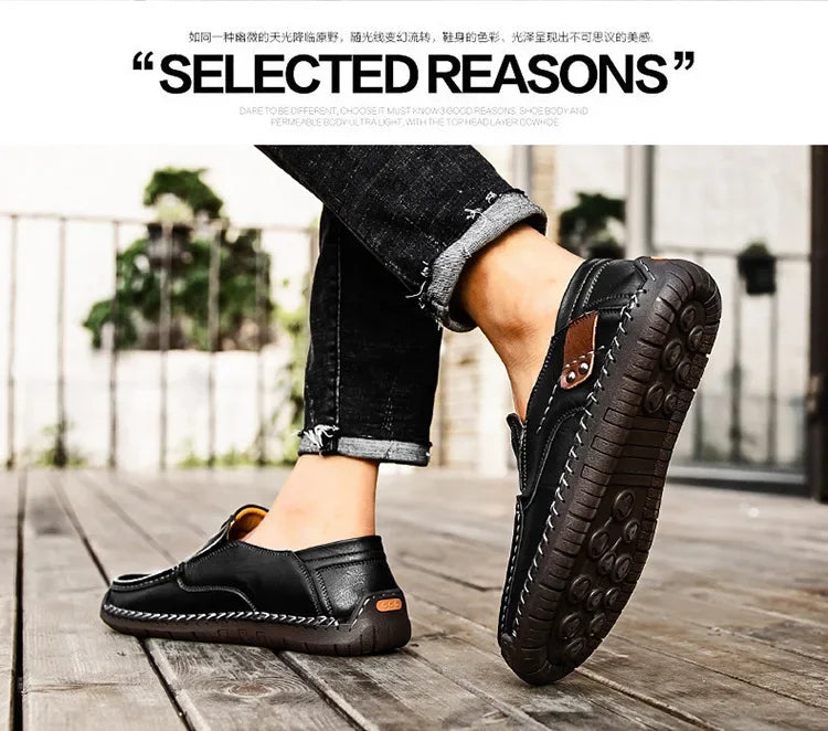 Mens Loafers Breathable Slip on Italian Driving Shoes Chaussure Homme Genuine Leather Men Handmade Casual Shoes