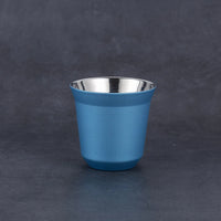 304 Stainless Steel Double-layer Coffee Cup Insulated Tea Cup Beer Cup Painted Espresso Cup Outdoor Portable Capsule Coffee Cup