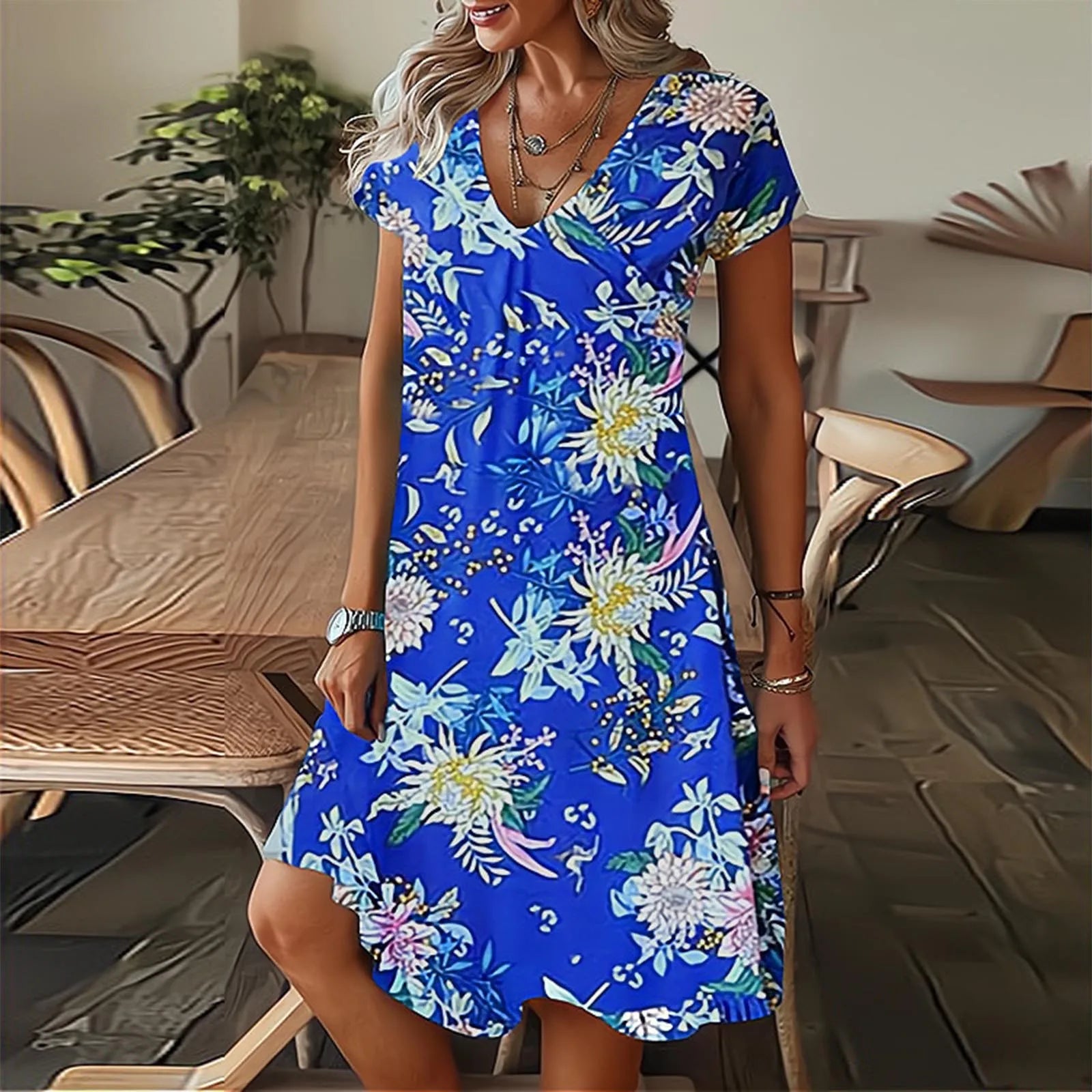 princess polly baby blue dress Reiss Maria feather printed mini dress, navy blue/Multi