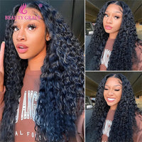 Curly Deep Wave 13X4 Lace Frontal Wig Water Wave Lace Front Wigs Human Hair Wig 4x4 Lace Closure Wigs For Women