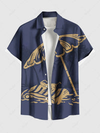 Summer Plus Size Men's Shirt 3D Print Hawaiian Shirts Button Up Beach Vacation Shirts Short Sleeve Shirts Casual Shirts For Men