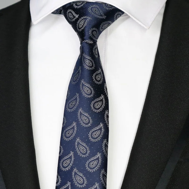 New Slim Narrow Skinny 6CM Mens Necktie Neck Ties For Man Plaids Polka Dot Stripes Jacquard Cravat Business Party Corbatas