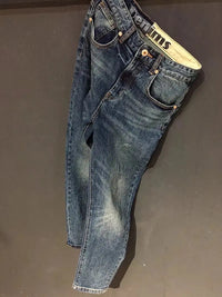 High Level Blue Jeans Men's European Straight Thick Fashion Brand Korean Fashion Men's Pants Street Wear Boyfriend Baggie Jeans