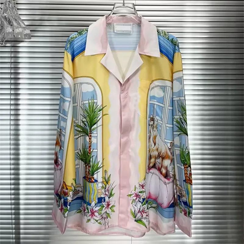 2025 men's printed T-shirt, men's and women's long sleeved shirt, 100% polyester fiber, fashionable and comfortable casual men's