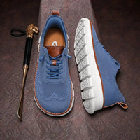 Summer large-sized wide-toe casual shoes with soft sole and anti-slip function for men, breathable Fly-Weave men's shoes