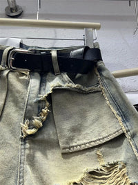 Women's Blue Ripped Denim Shorts Fashion High Waist Shorts Jeans Y2k Korean Mini Jeans Shorts Harajuku 90s 2000s Clothes Summer