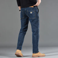 Fashion Print Six-Pocket Jeans Small Straight Cut Style Men's Casual Comfortable Fit Clothing