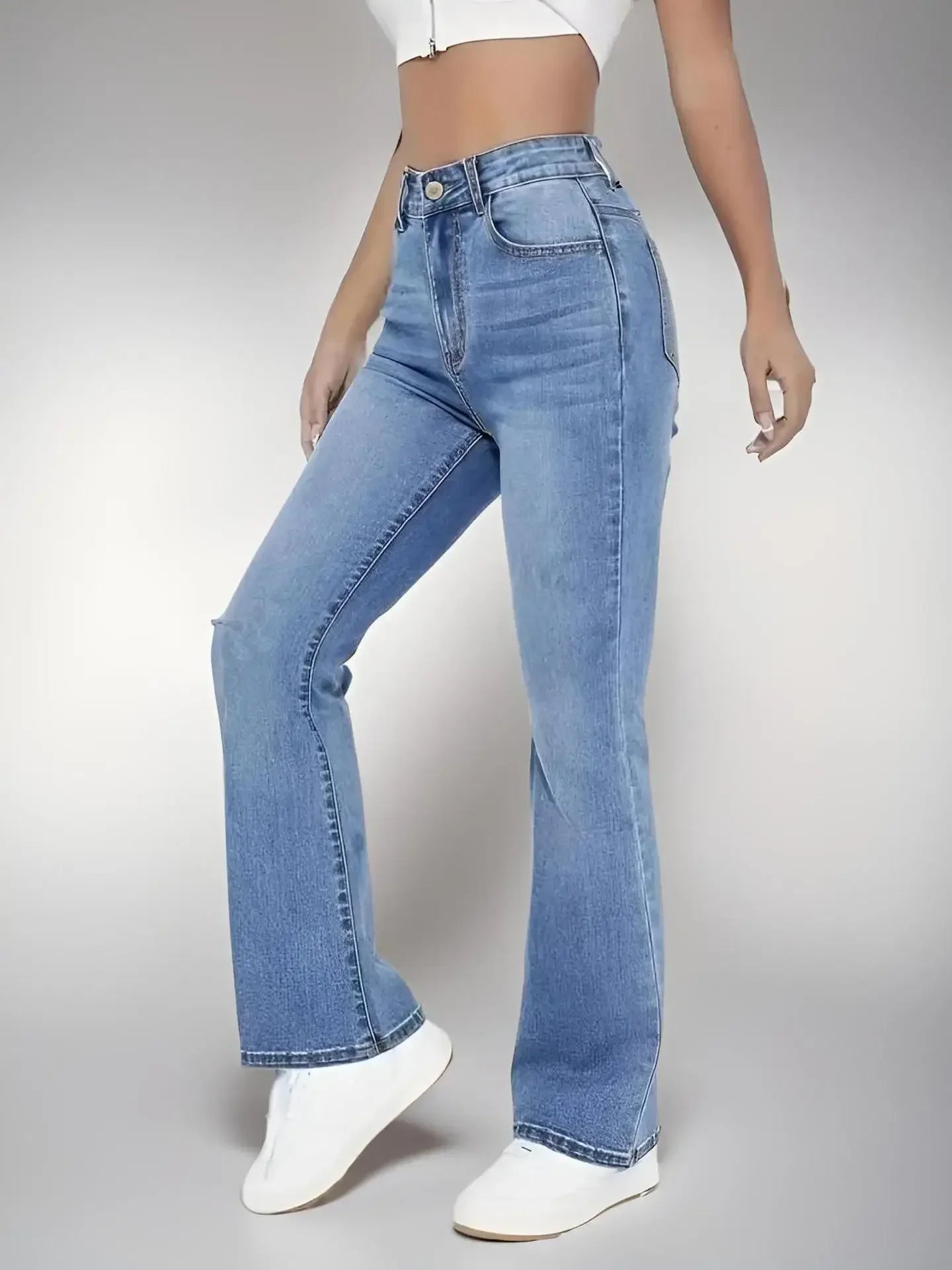 High Quality New Women's Hot Jeans Slimming European American Style Casual Versatile High Waist Washed Denim Trousers For Women