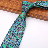 New 8CM Printing Ties For Men Necktie Paisley Floral Designer Scarf Tie For Groom Business Wedding Party
