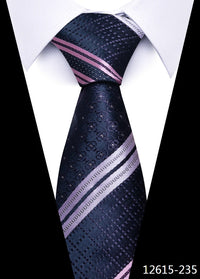 Newest Style 8 cm Necktie Man Blue Golden Striped Wedding Accessories Performance Tie Men Necktie Gravatas Fit Business