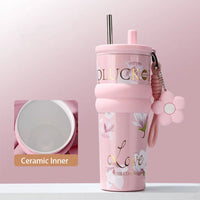 710ML Vacuum Cup Stainless Steel Insulation Or Cooling Thermal Water Bottle High-Capacity With Lifting Rope Insulated Cup