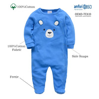 KAVKAS 1/2/3 Pcs Baby Boys Rompers Cartoon Print Overalls Cotton Infant Clothing Kids Jumpsuit Newborn Pajimas 0-3 Months