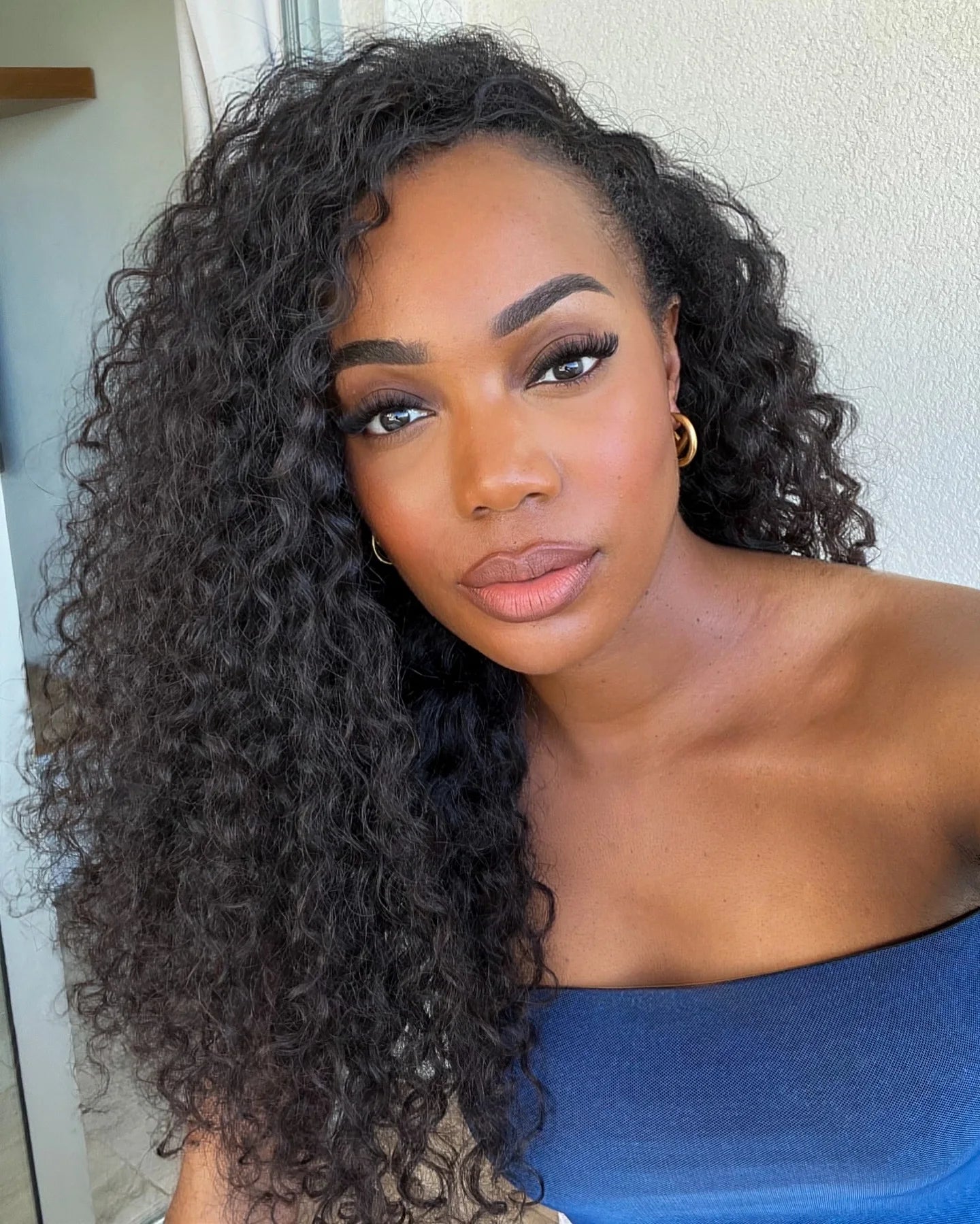 Deep Curly Half Wig Human Hair 200% Density 3 In 1 Half Wigs for Women Drawstring Seamless Flip Headband Wig Beginner Friendly